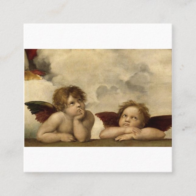 Angels Cherubs Raphael Santi Siena Quadratische Visitenkarte (Vorderseite)