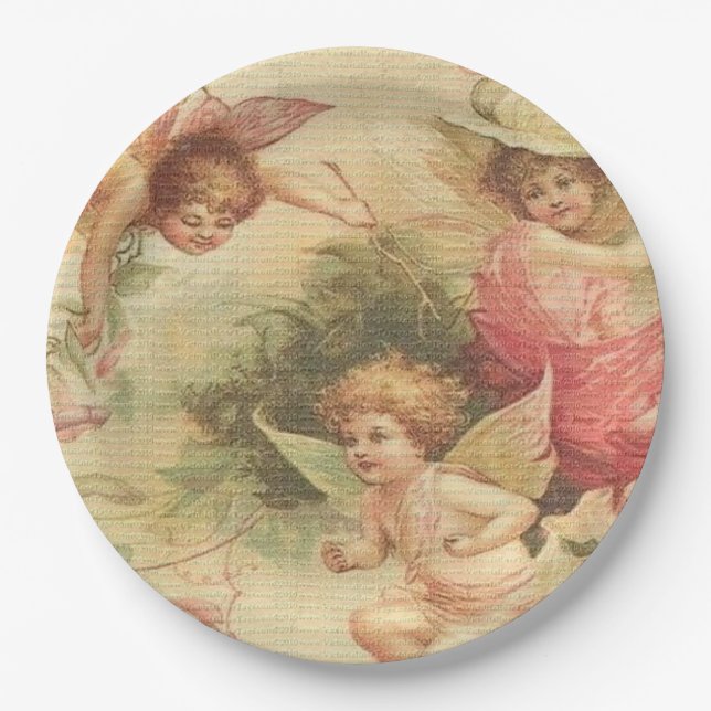 Angels, Cherubs Vintag  Pappteller (Vorderseite)