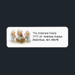 Angels Christmas Return Labels<br><div class="desc">Benutzen Sie dieses niedliche Bild von drei Engeln in der Verwaltung für Ihre Weihnachtszeit Rücksendeadressen-Aufkleber für Ihre Post. Vollständig anpassbar.</div>