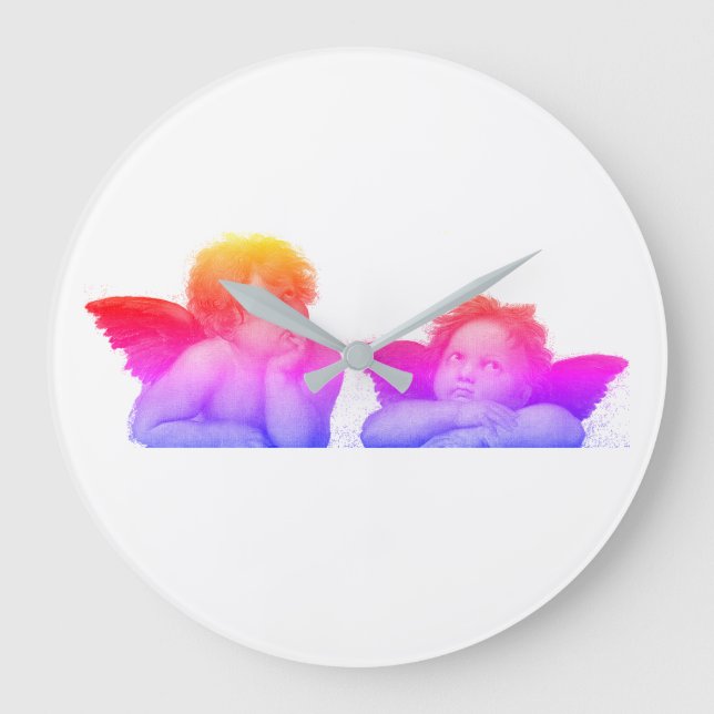 Angels Engel – Madonna Sixtina – Raphael – Raffael Große Wanduhr (Vorderseite)