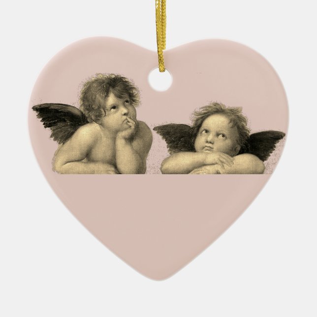 Angels Engel – Madonna Sixtina – Raphael – Raffael Keramik Ornament (Vorne)