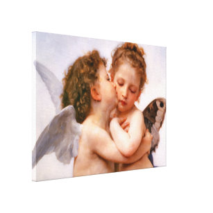 Angels First Kiss, Bouguereau Fine Art Leinwanddruck