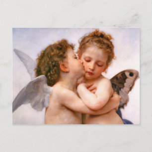 Angels First Kiss, Bouguereau Postkarte