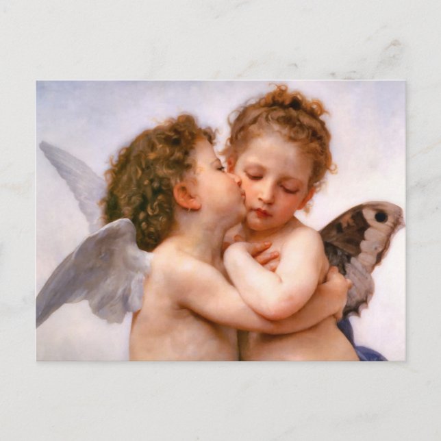 Angels First Kiss, Bouguereau Postkarte (Vorderseite)