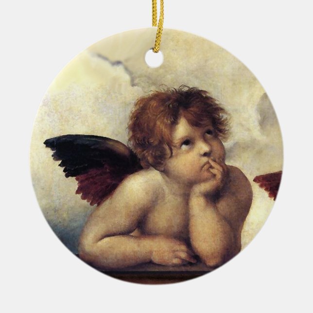 ANGELS / Flügeldrachen ,Wolken Raffaello Sanzio C Keramik Ornament (Vorne)