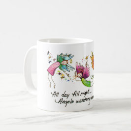 Angels Flying Happiy "All Day" Wasserfarben-Sketch Kaffeetasse