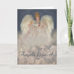 Angels Freude Traditionelle Blue Holiday Card Feiertagskarte