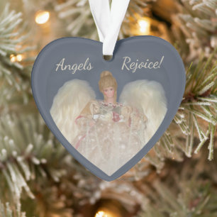Angels Freude Traditioneller Blue Holiday Ornament