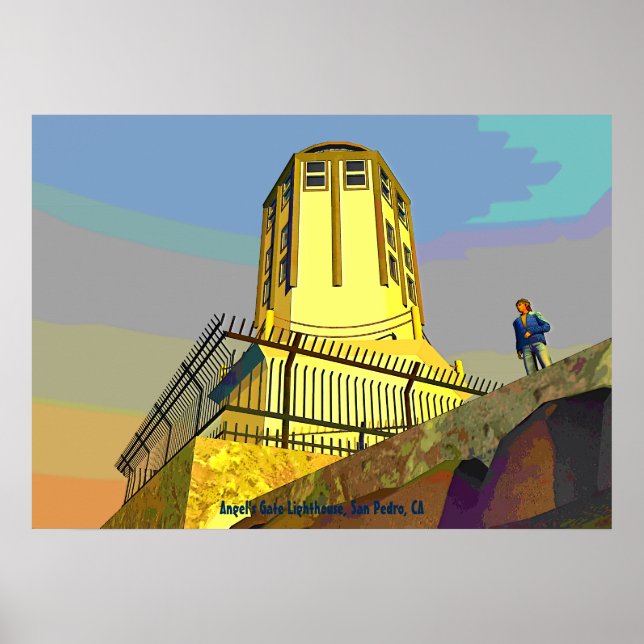 Angel's Gate Lighthouse, San Pedro, CA Poster (Vorne)