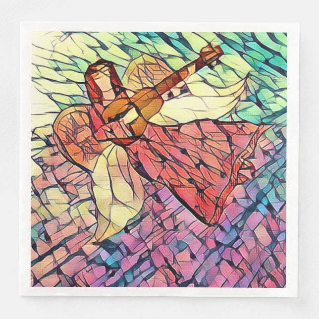 Angels gesteinigter Glass Look Serviette (Vorderseite)