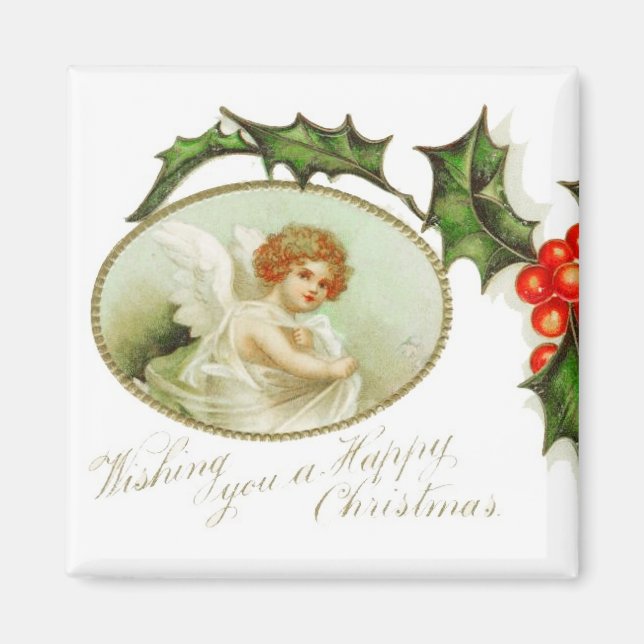 Angel's Happy Christmas Vintag Magnet (Vorne)