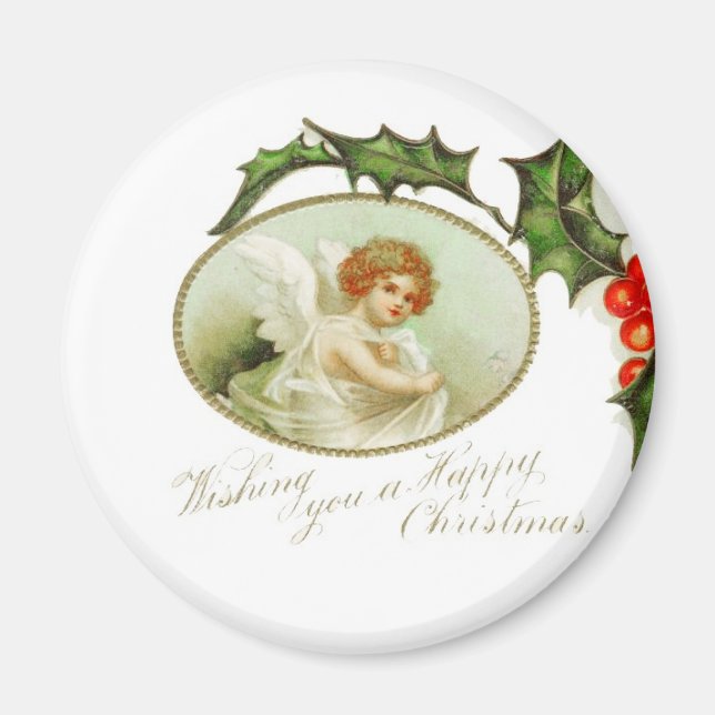 Angel's Happy Christmas Vintag Magnet (Vorne)