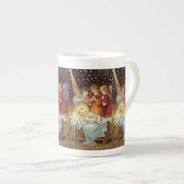 Angels in Manger Specialty Tasse (Vorderseite Rechts)