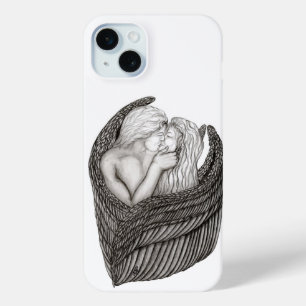 Angels Kissing , Schwarz-Weiß-Design Case-Mate iPhone Hülle