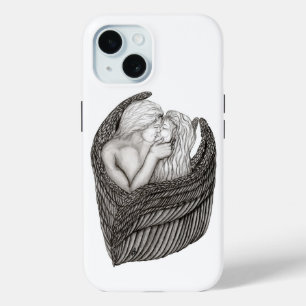 Angels Kissing , Schwarz-Weiß-Design Case-Mate iPhone Hülle