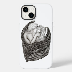 Angels Kissing , Schwarz-Weiß-Design Case-Mate iPhone 14 Hülle
