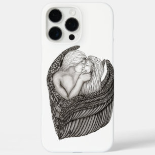 Angels Kissing , Schwarz-Weiß-Design iPhone 16 Pro Max Hülle
