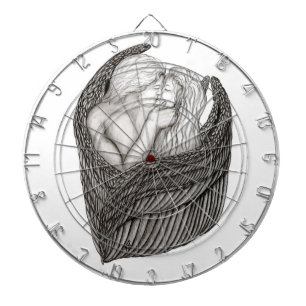 Angels Kissing , Schwarz-Weiß-Design Dartscheibe