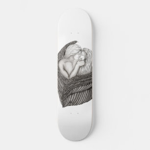 Angels Kissing , Schwarz-Weiß-Design Skateboard