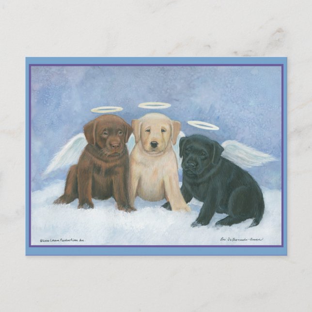 Angels Labbies Christmas Postcard Feiertagspostkarte (Vorderseite)