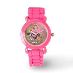 Angels Ladung über dich Rosa Glitzer Watch Armbanduhr