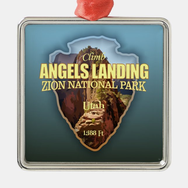 Angels Landing (Pfeilspitzen) Ornament Aus Metall (Vorne)