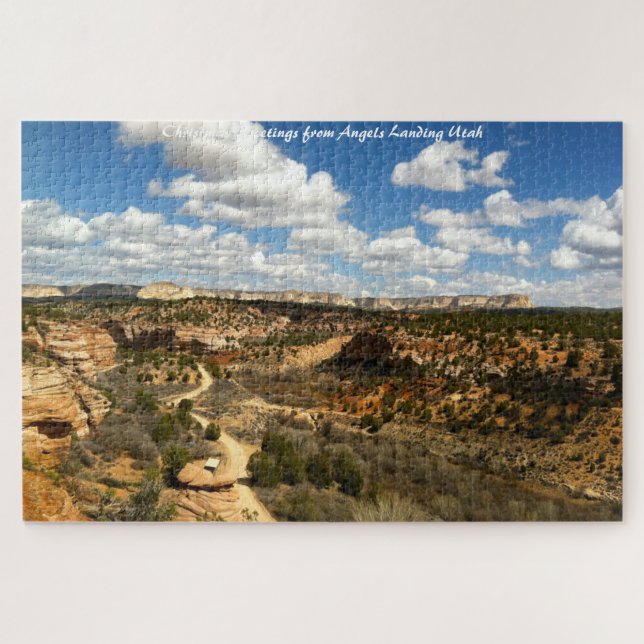 Angels Landing Utah. Weihnachtsgrüße Puzzle (Horizontal)
