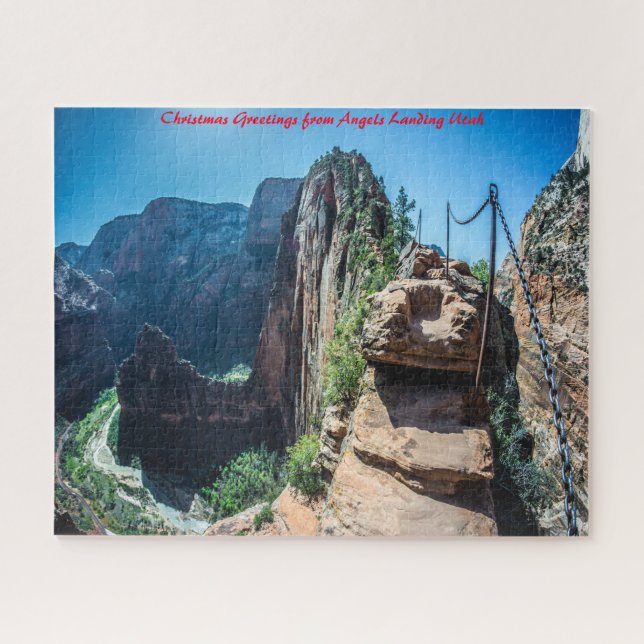Angels Landing Utah. Weihnachtsgrüße Puzzle (Horizontal)