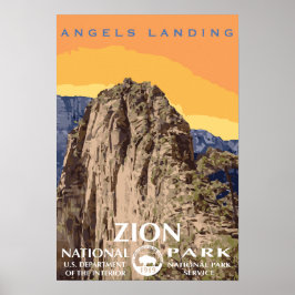 Angels Landing Zion National Park Travel Poster