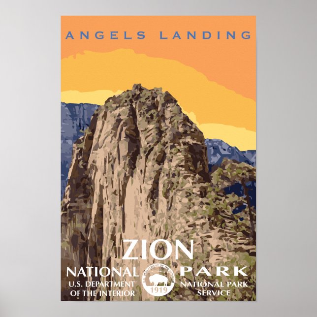 Angels Landing Zion National Park Travel Poster (Vorne)