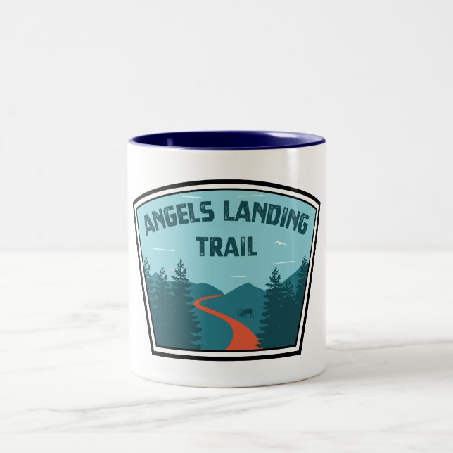 Angels Landweg Zion Nationalpark Zweifarbige Tasse (Mittel)