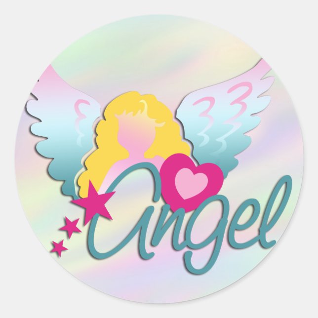 Angels Liebe | hellfarbig Runder Aufkleber (Vorderseite)