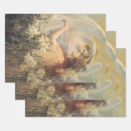 Angel's Message von George Swanstatt, Vintag Art Geschenkpapier Set