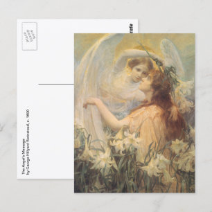 Angel's Message von George Swanstatt, Vintag Art Postkarte