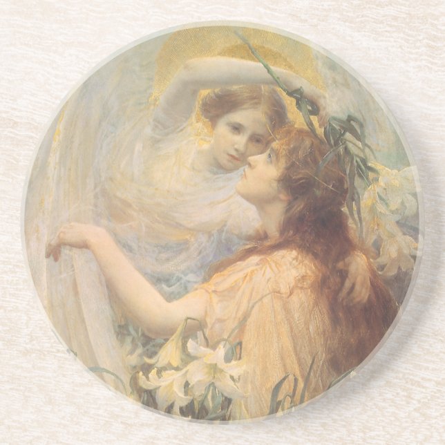 Angel's Message von George Swanstatt, Vintag Art Untersetzer (Vorne)