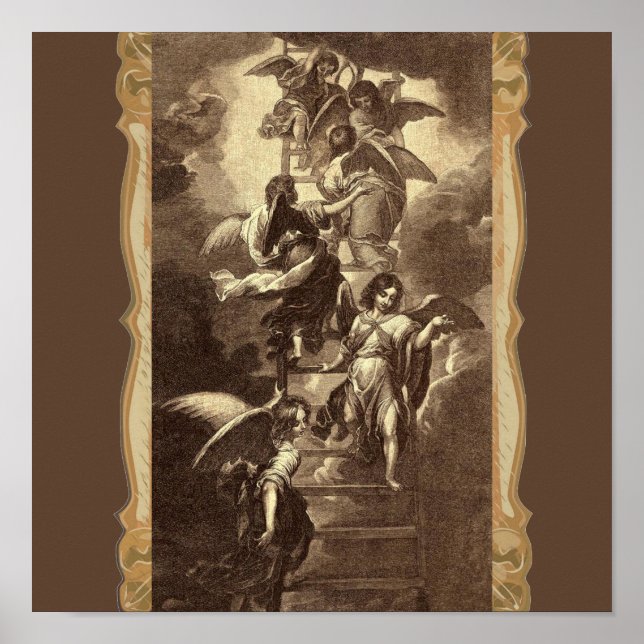 Angels on a Celestial Ladder Poster (Vorne)