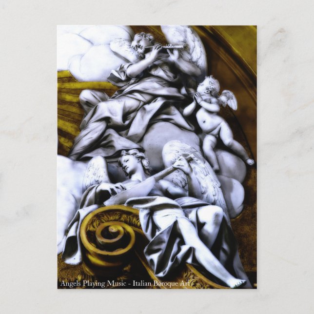 Angels Playing Music Postcard Postkarte (Vorderseite)