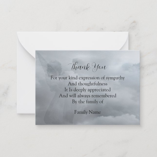 Angel's Shadow Danke Mitteilungskarte (Vorderseite)