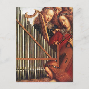 ANGELS SPIELEN MUSIK, Detail, Pergament Postkarte