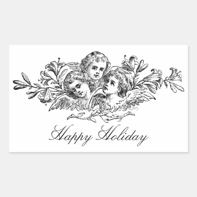 Angels Vintag Art Custom Gift Sticker (Vorderseite)