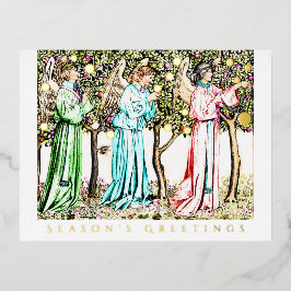 Angels Vintag Floral Remix Real Folien Feiertagspostkarte
