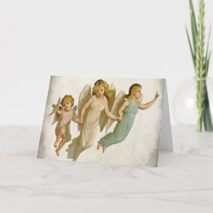 Angels Vintage Holiday Christmas Art Feiertagskarte