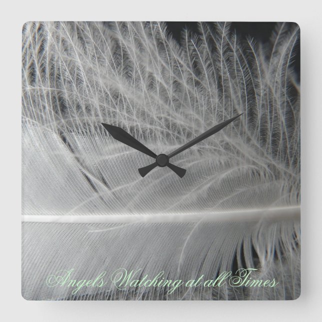 Angels Watching Wall Clock Quadratische Wanduhr (Vorderseite)