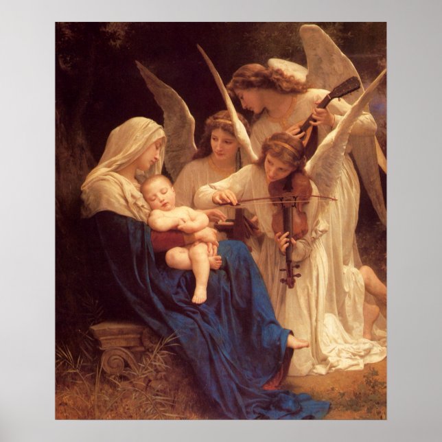 Angels Wilhelm Bouguereau Kunst, Dichtung und Musi Poster (Vorne)