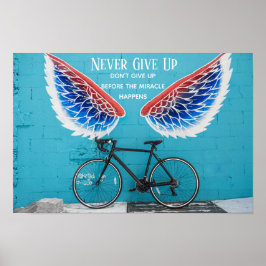 Angel's Wings Blue Red and White Motivation Zitat Poster