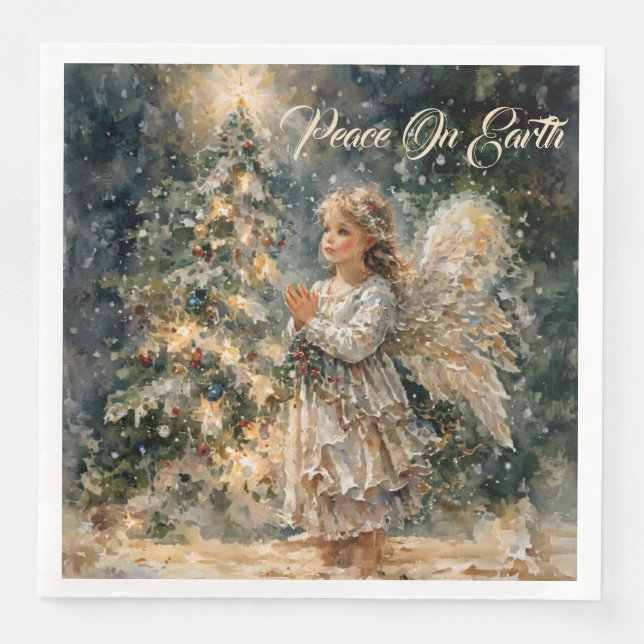 Angel's Wish on Christmas Eve Serviette (Vorderseite)