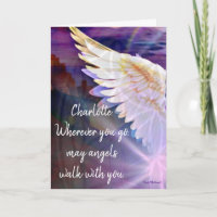 Angels with You Angel Name Faltes Grußkarte