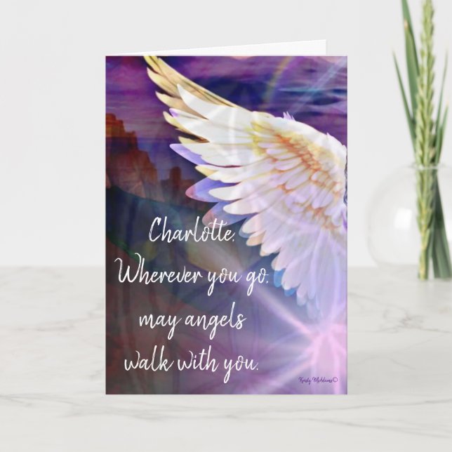 Angels With You Angel Name Folded Blank Greeting Karte (Vorderseite)