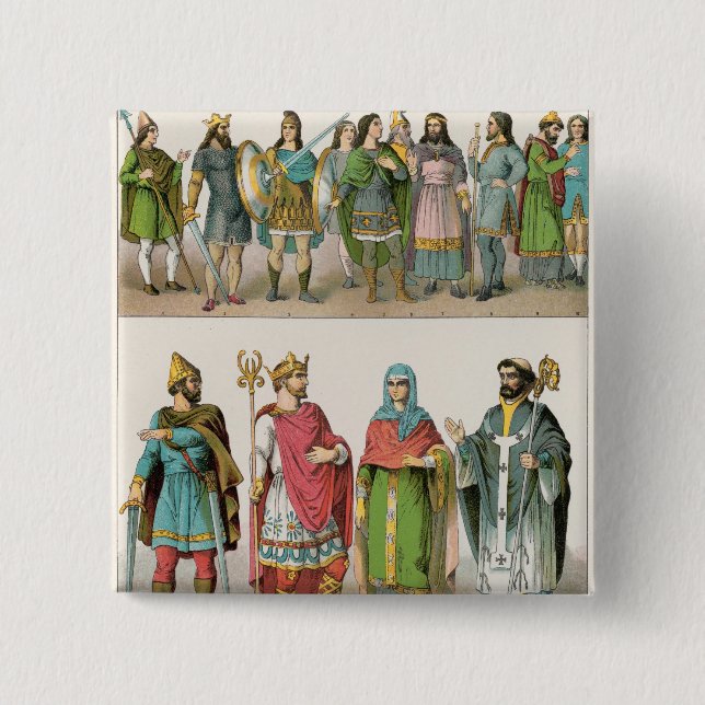 Angelsächsisches Kleid Button (Vorderseite)