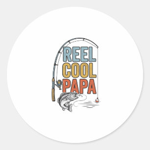 Angelsächsisches Papa-Angeln-Shirt Design_1 Runder Aufkleber